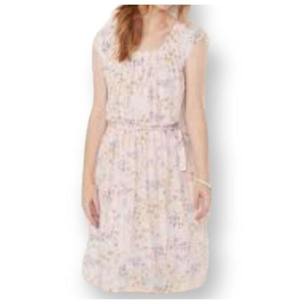 LC LAUREN CONRAD PINK, PURPLE, YELLOW FLORAL DRESS SZ.L/XL EUC.
